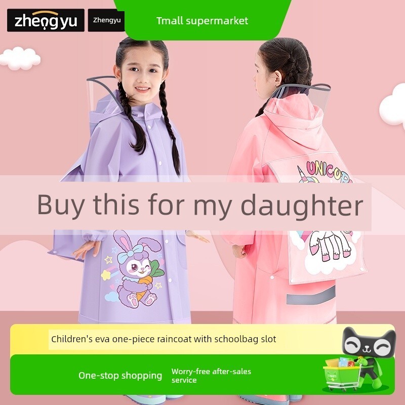 bộ quần áo mưa ao mua Áo mưa trẻ em mưa tích hợp cho bé trai và bé gái