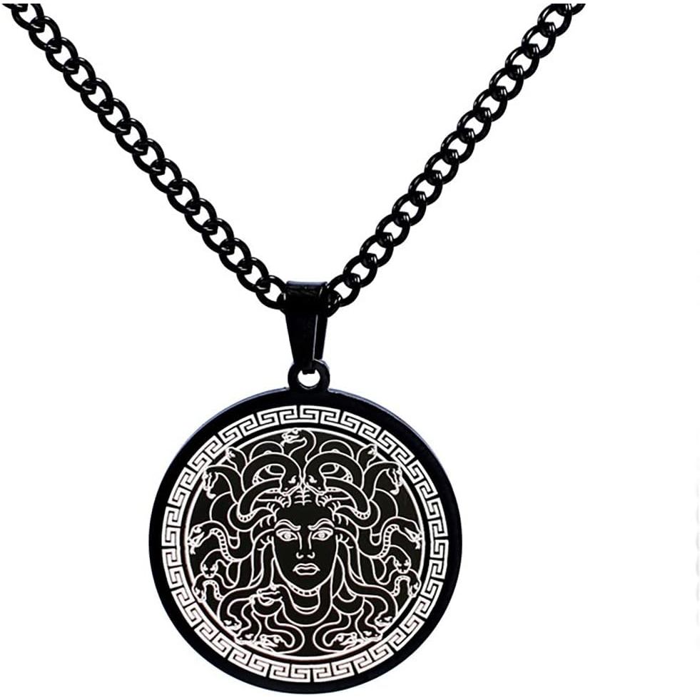 Vòng cổ thép không gỉ hình đầu Medusa, biểu tượng thần thoại Hy Lạp