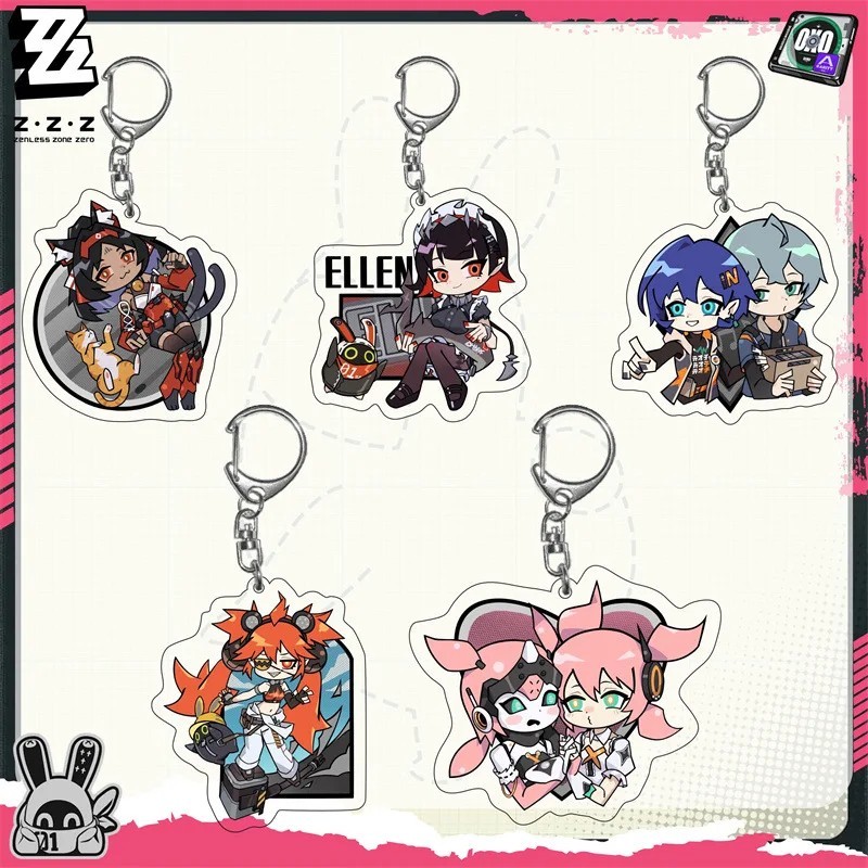 Móc khóa Zenless Zone Zero ZZZ Mica Acrylic Trong Suốt Ellen Joe Koleda Lycaon Phụ Kiện Anime Game T