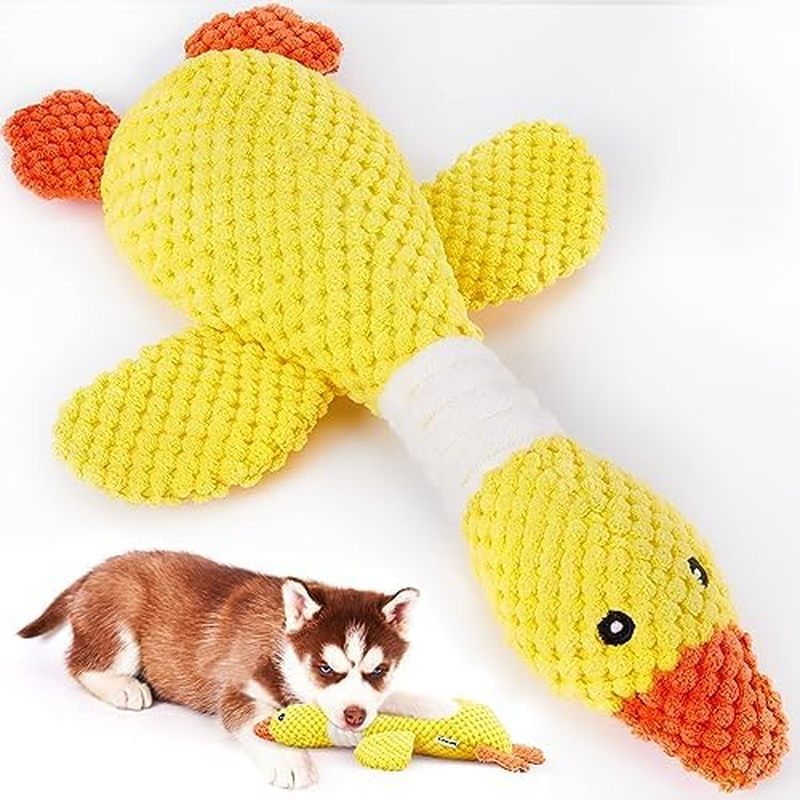 Vitscan Upgraded Goose Indestructible Dog Toys for Aggressive Chewers Small Medium Large Breed, Crin