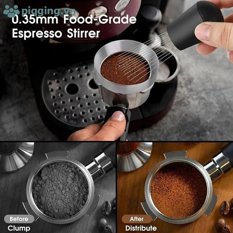 Bộ phụ kiện cà phê Piqging 5 chiếc Espresso Tamper Leveler WDT Tool Dosing Phễu 51 / 53 / 58mm VN