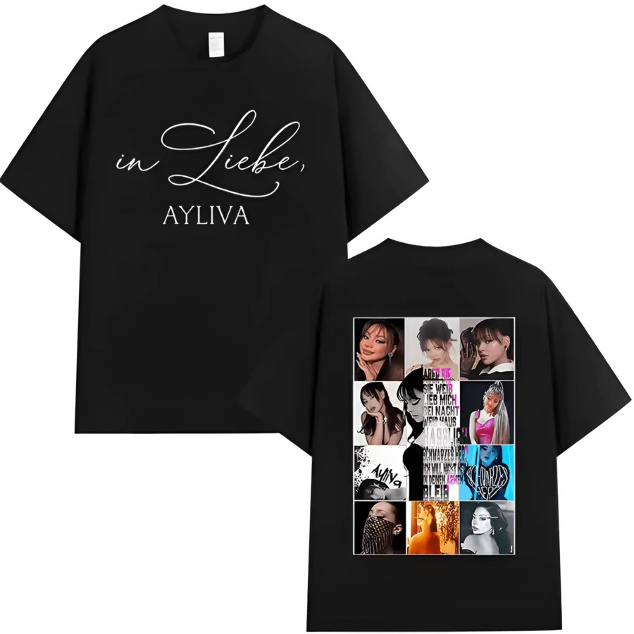 Áo thun Ayliva Retro Hip-Hop Họa tiết đồ họa Cotton 1 tay ngắn cổ tròn Thích hợp cho cả nam và nữ (S