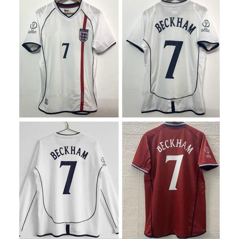 2002 ENG Nhà Retro Bóng Đá Jersey Bóng Đá Retro Jersey Tiếng Anh Jersey Áo Jersey Anh Beckham Jersey
