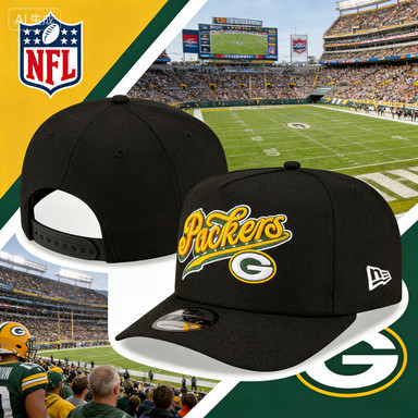 Mũ Snapback 9FIFTY Green Bay Packers A-Frame màu đen, phù hợp unisex