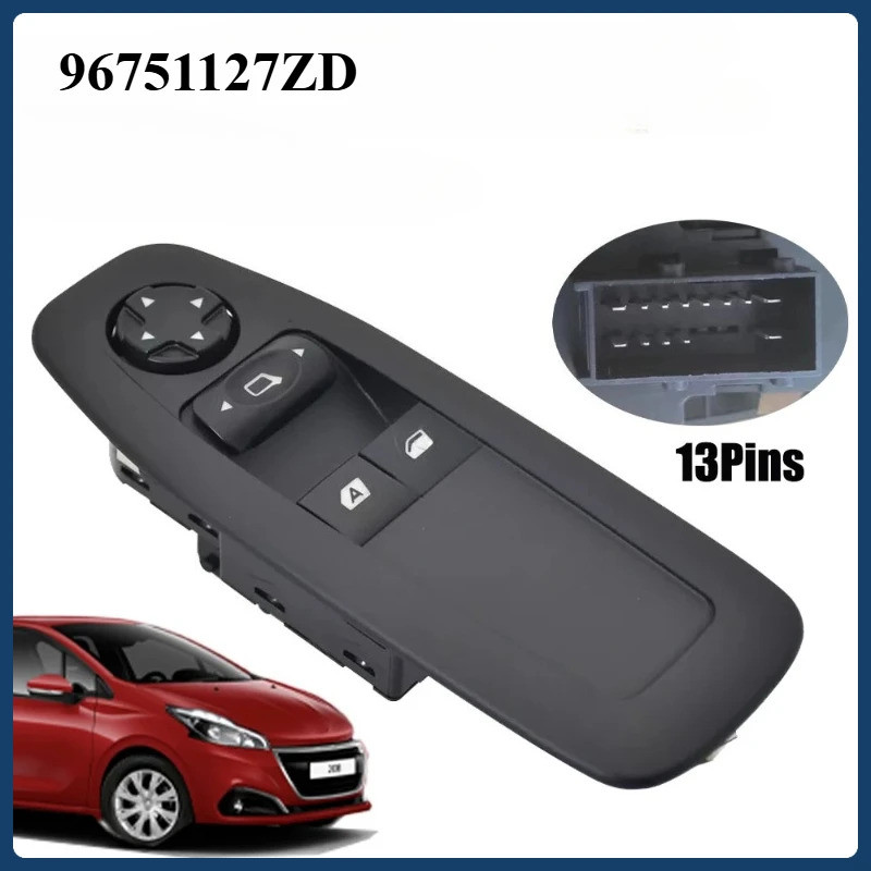 96751127ZD Cho PEUGEOT 208 l 2015-2019 Công Tắc Cửa Sổ Điện Phía Trước Bên Trái Chính Bảng Điều Khiể