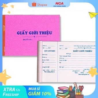[MUA SỈ GIẢM 10%] Giấy giới thiệu Đặc Biệt (12.7 x 18.5)cm - 98 tờ/cuốn