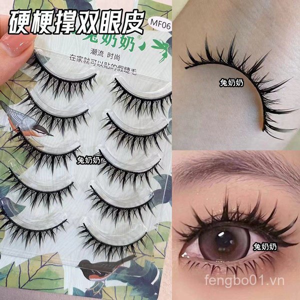 Granny Rabbit MF06 Hard Terrier Đôi Mắt Phong Cách Lông Mi Giả Dày Cổ Tích Nhỏ Ác Quỷ cos Lông Mi Gi