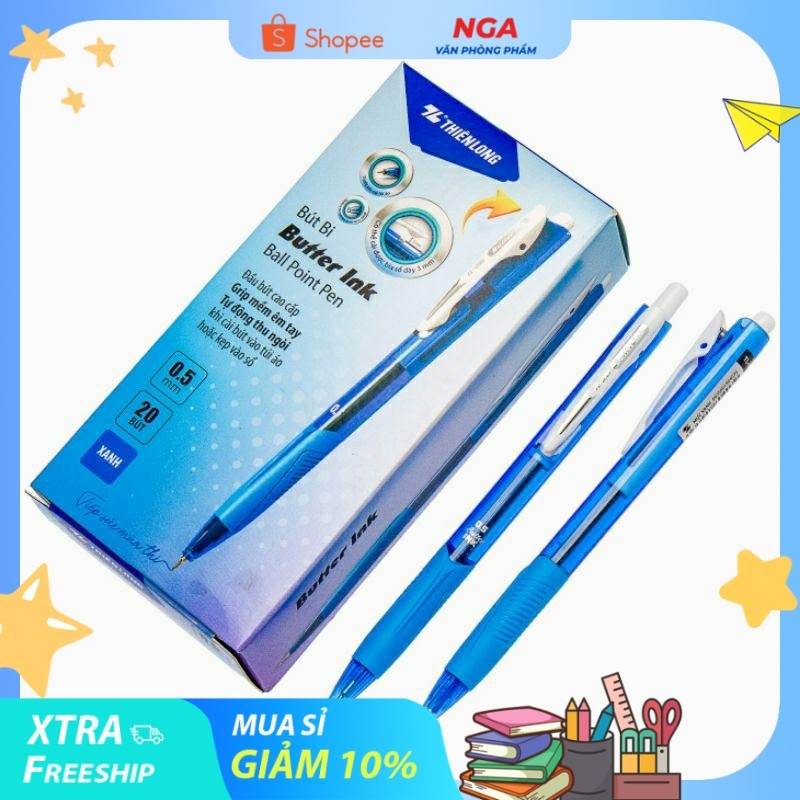 Viết bi bấm TL-095 Laris, xanh