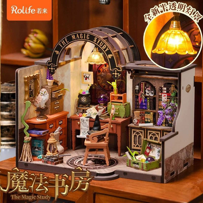 Rolife rolife Magic Study DIY Handmade Cabin Ngôi nhà nhỏ Mô hình thu nhỏ Cabin Mini Quà tặng sinh n