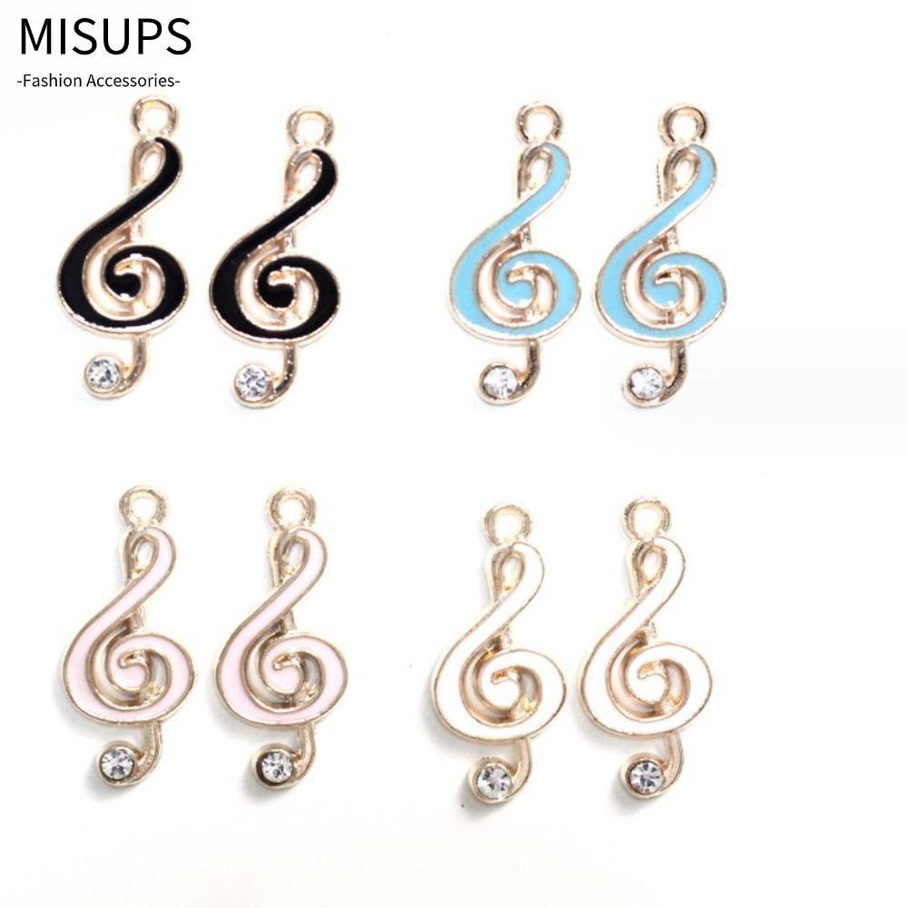 MISUPS 80 chiếc Mini Music Note Charms, 9 * 22mm Music Note Music Symbol Charms, Hồng, Xanh, Trắng, 