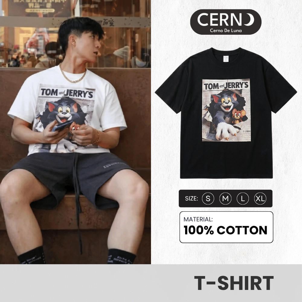 Áo Thun CERNO Tom & Jerry - Áo Thun Nam Nữ Cerno Store Chất Liệu Cotton 100% Thoáng Mát Thấm Hút Mồ 