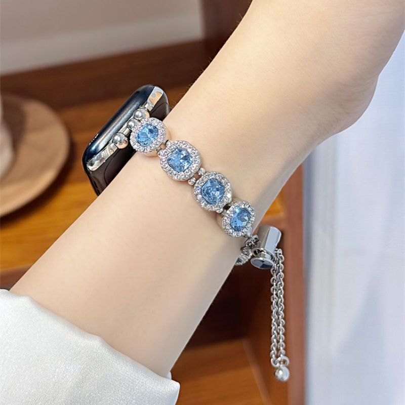 Thích hợp cho iwatchs10 Vòng tay Xiaomi 98pro Huawei FIT4oppo Glory Blue Ocean Gem Strap