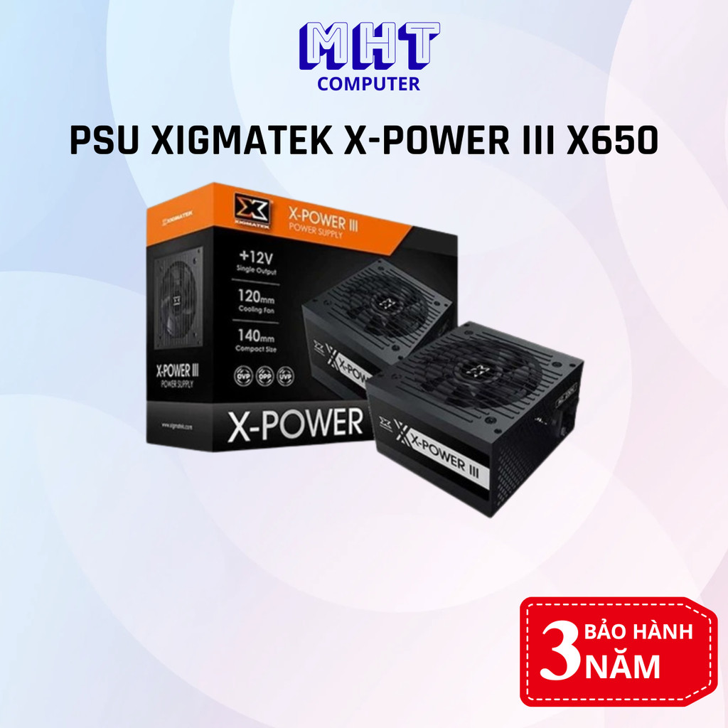 Nguồn máy tính XIGMATEK X-POWER III X650 / 80Plus (Công suất thực 600w)