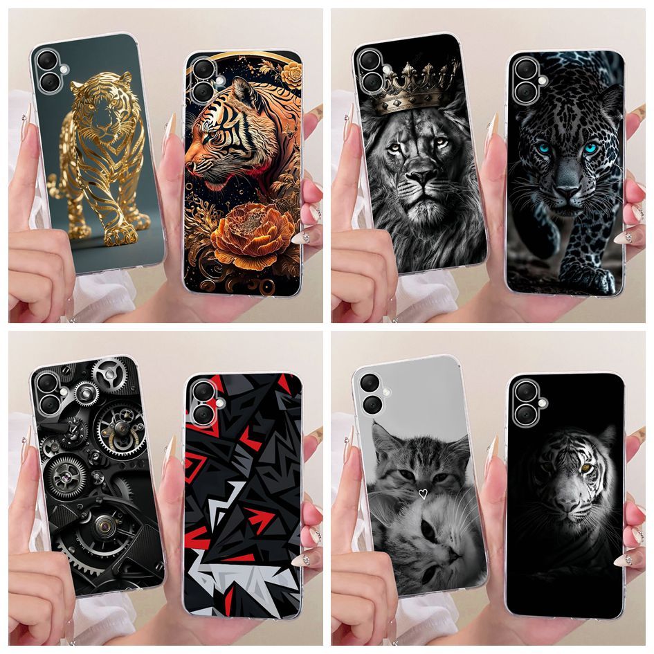 Dành Cho Samsung Galaxy Galaxy A06 4G Ốp Lưng SM-A065F Cool Tiger Lion Động Vật Vỏ Silicon Mềm Trong