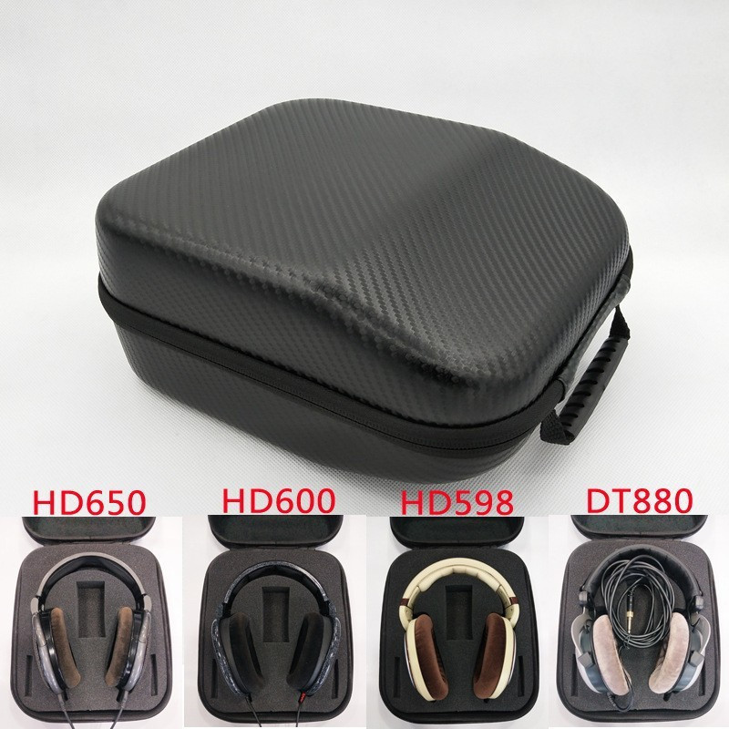 Hộp đựng tai nghe chống sốc bằng sợi Carbon cho Sennheiser HD660s 650 600 599 598 CS 560S Tai nghe O