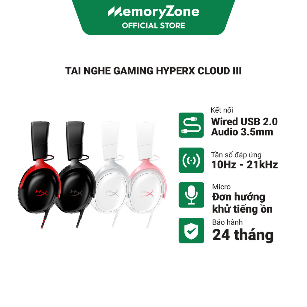Tai Nghe Gaming HyperX Cloud III - Bảo hành 24 tháng