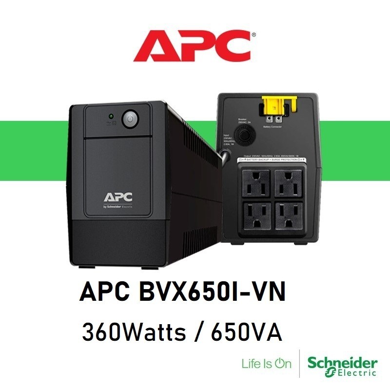 Bộ lưu điện UPS APC Easy BVX 650VA, AVR, 230V (BVX650I-VN) - Bảo hành chính hãng