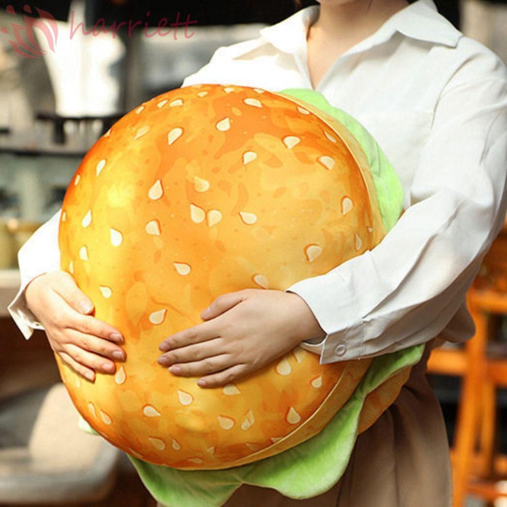 HUNIU Gối Burger Thực Tế, Burger Thực Tế Mô Phỏng Burger Burger Cheeseburger Gối, Đồ Chơi Nhồi Bông 