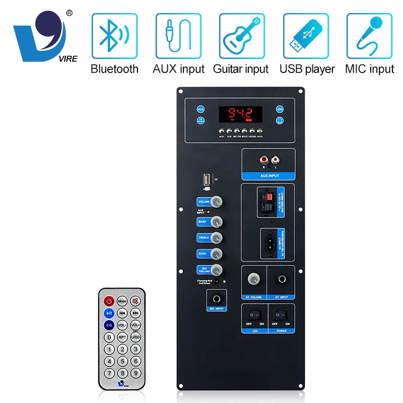 VIRE Công Suất Cao DSP Bluetooth 5.3 Bảng Khuếch Đại 8-18 Inch Xe Đẩy Loa Âm Thanh Ngoài Trời Amp Mo