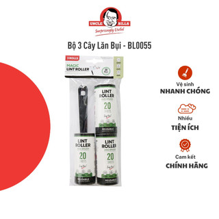 Bộ 3 cây lăn bụi quần áo bỏ túi uncle bilss bl0055 nhỏ gọn - tiện dụng - thích hợp mang đi mọi nơi