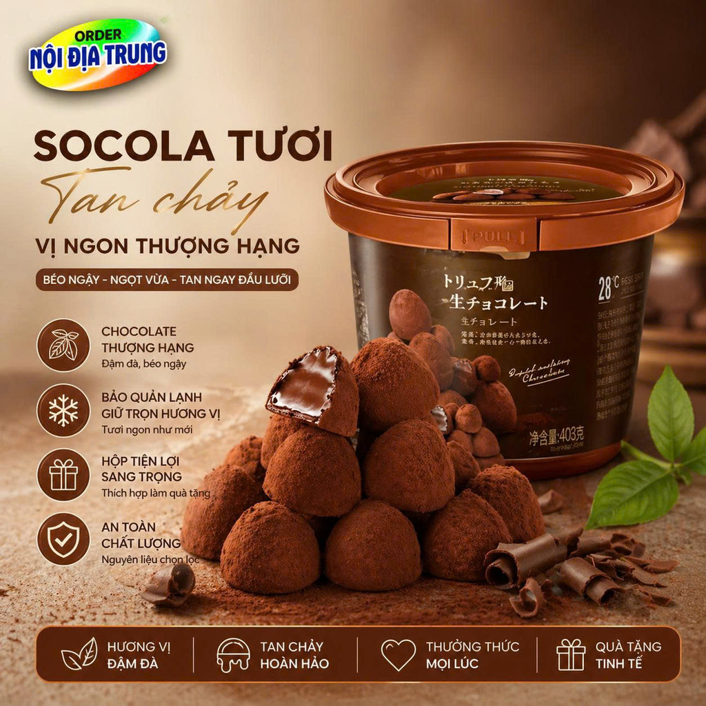 SẴN HÀNG Socola Mana Tươi Hộp 80 Viên - 408g