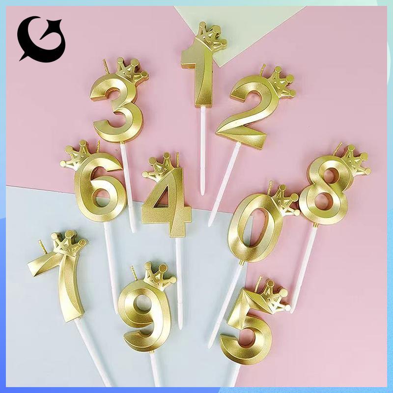 [FIREFLY1] 1 Chiếc Vương Miện Vàng Kỹ Thuật Số Nến Bánh Sinh Nhật Trẻ Em Tiệc Sinh Nhật Nến Bánh Cướ