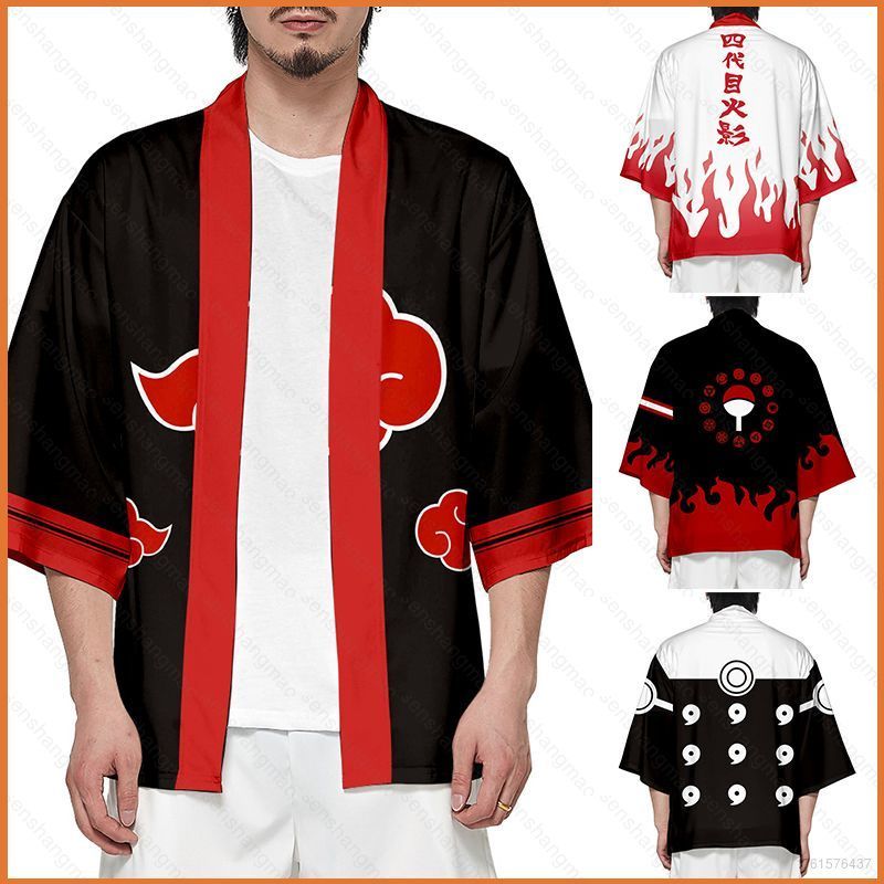 Naruto Anime Kimono Cosplay Rời Haori Áo Unisex Dài Tay Áo Cardigan Áo Sơ Mi Áo Ngoài Unisex Plus Kí
