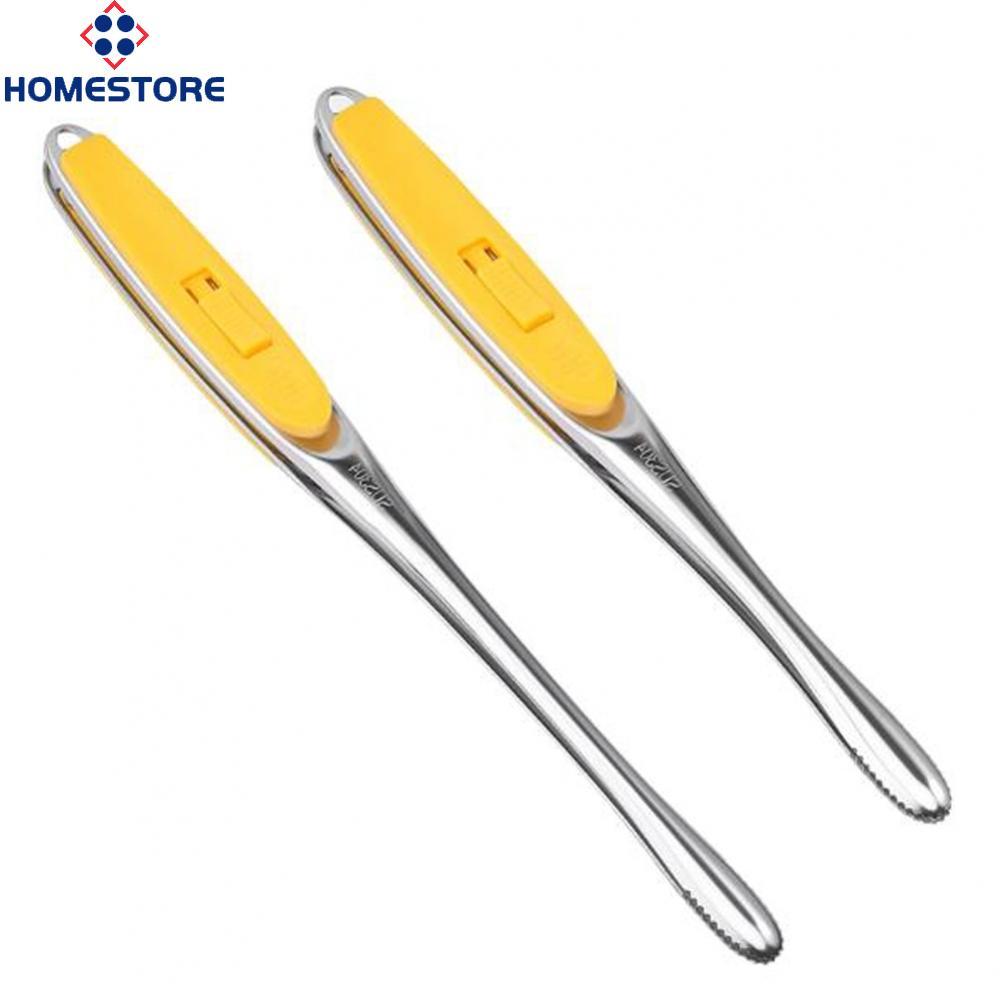 [Homestore]Stainless Steel Grill Tongs Meat Cooking Utensils for Baking Kitchen Accessories