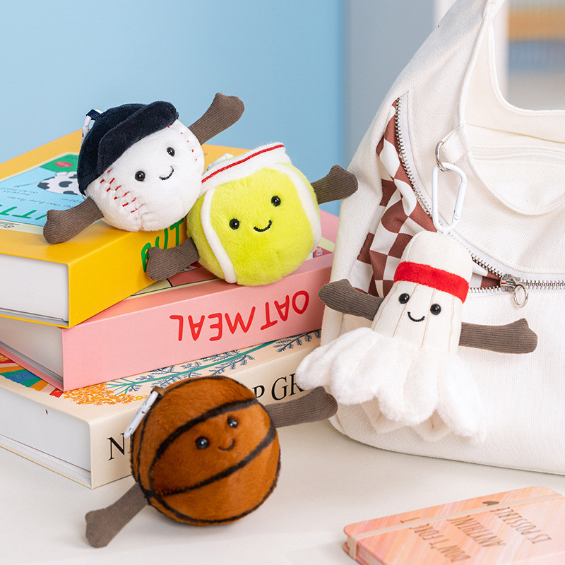 Jellycat Vui Thể Thao Bóng Rổ Series Tennis Bóng Chày Cầu Lông Búp Bê Túi Treo Ngày Lễ Quà Tặng WH23