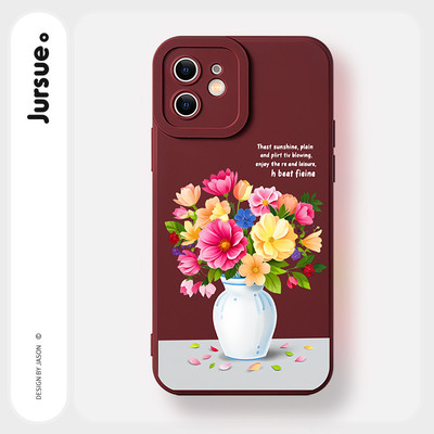 JURSUE Ốp lưng Hoa văn Họa tiết nữ chống sốc chống bẩn mềm cho iPhone 17 Air 16 15 14 13 12 11 PRO MAX SE 2020 X XR XS ip 8 7 Plus MZ50641