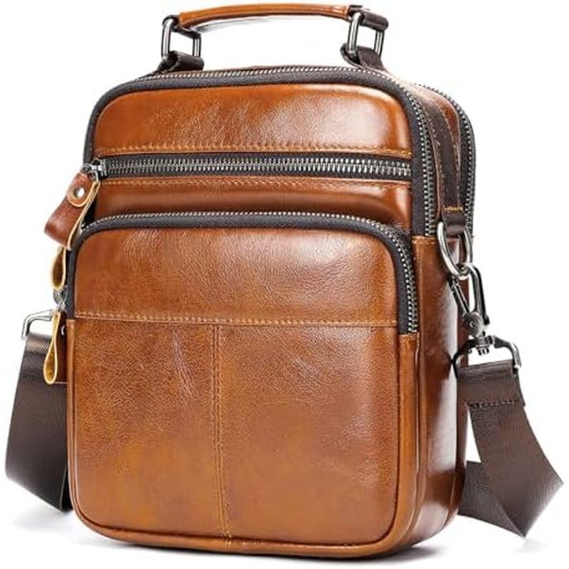 NIUCUNZH Leather Mens Crossbody Bag Man Purse for Men Small Shoulder Bags Mini Messenger Bag