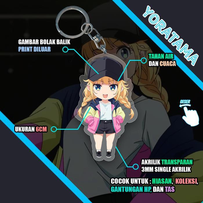 Gantungan Kunci Eiko Tsukimi Paripi Koumei, Keychain Anime Lucu