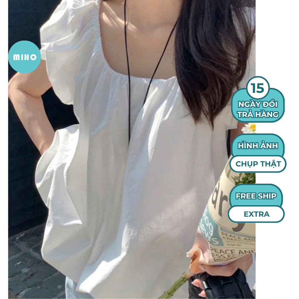 Áo kiểu cổ rộng dáng bồng Miho House - Adora Closet