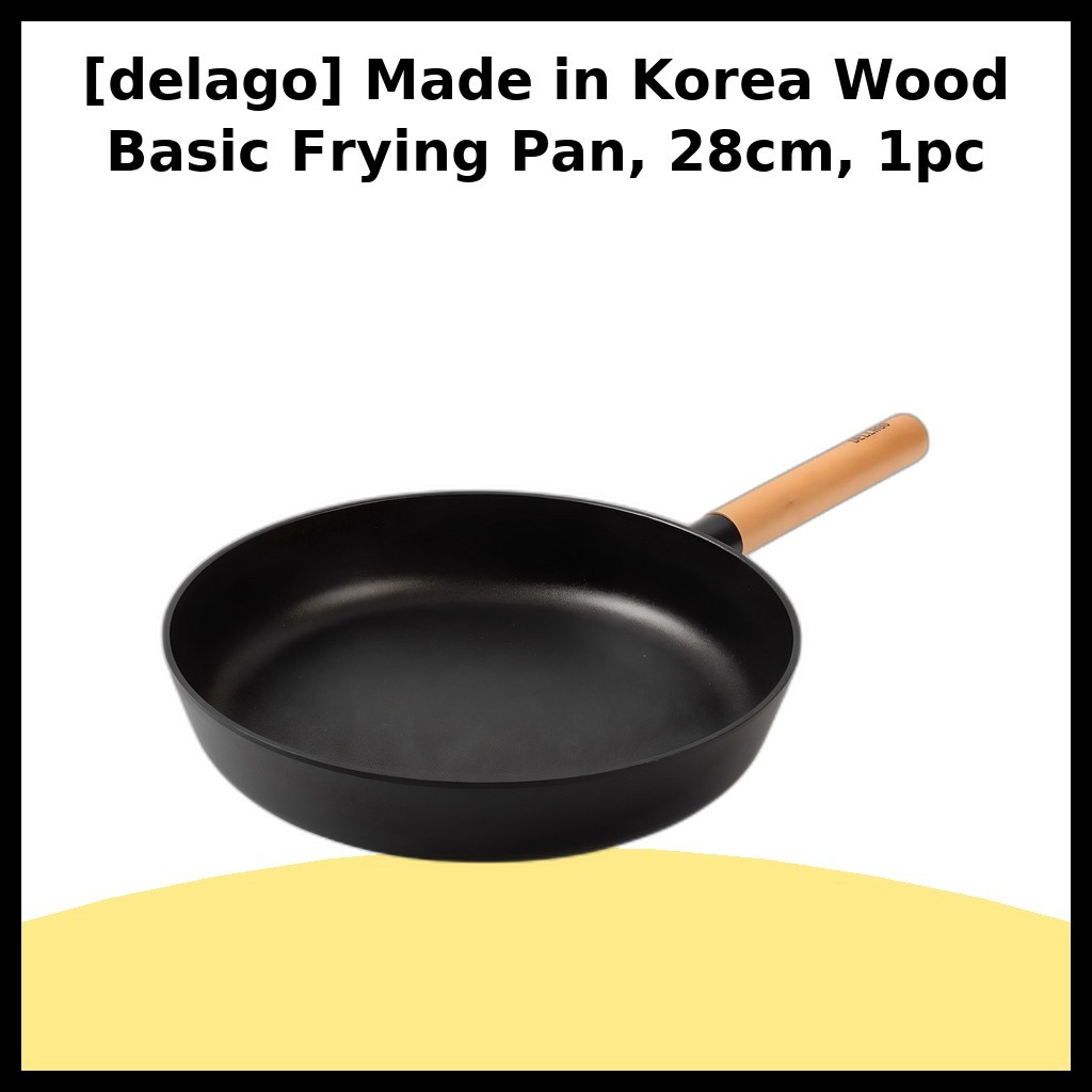 [delago] Chảo chiên cơ bản bằng gỗ Hàn Quốc, 28cm, 1 cái / Chảo chiên Hàn Quốc / Bề mặt chống dính c