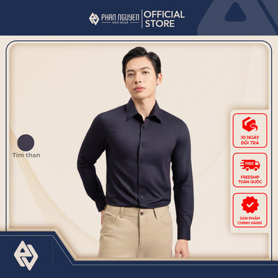 Áo sơ mi nam Phan Nguyễn, chất liệu cotton cao cấp, mềm mại, thoáng mát, form slim fit SMD.1476