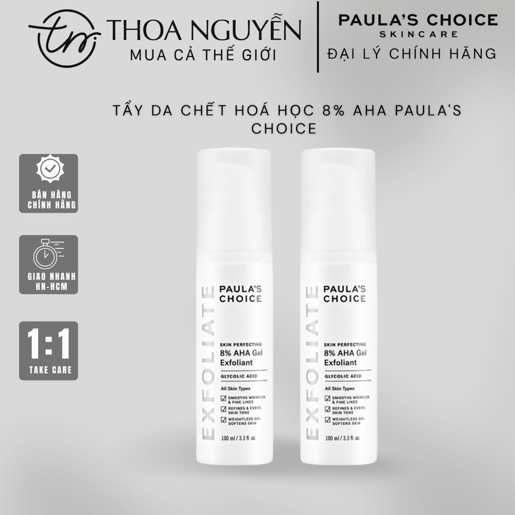 [Đại lý chính hãng] Tẩy da chết hoá học 8% AHA Paula's Choice | Dung dịch tẩy tế bào chết Paulas Cho