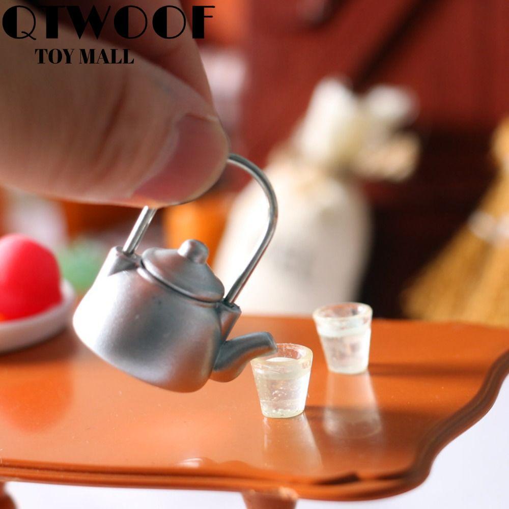 QTWOOF Cũ Ấm Siêu Tốc Cốc, 1 / 12 Nhà Búp Bê Mini Phụ Kiện Thu Nhỏ, Bỏ Túi Dụng Cụ Nhà Bếp Trang Trí