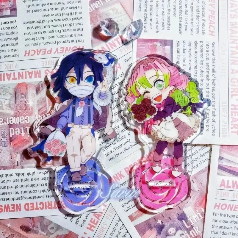 Standee Anime Thanh Gươm Diệt Quỷ Mitsuri Kanroji Obanai Iguro Mô Hình Mica Trang Trí Bàn Học Decor 