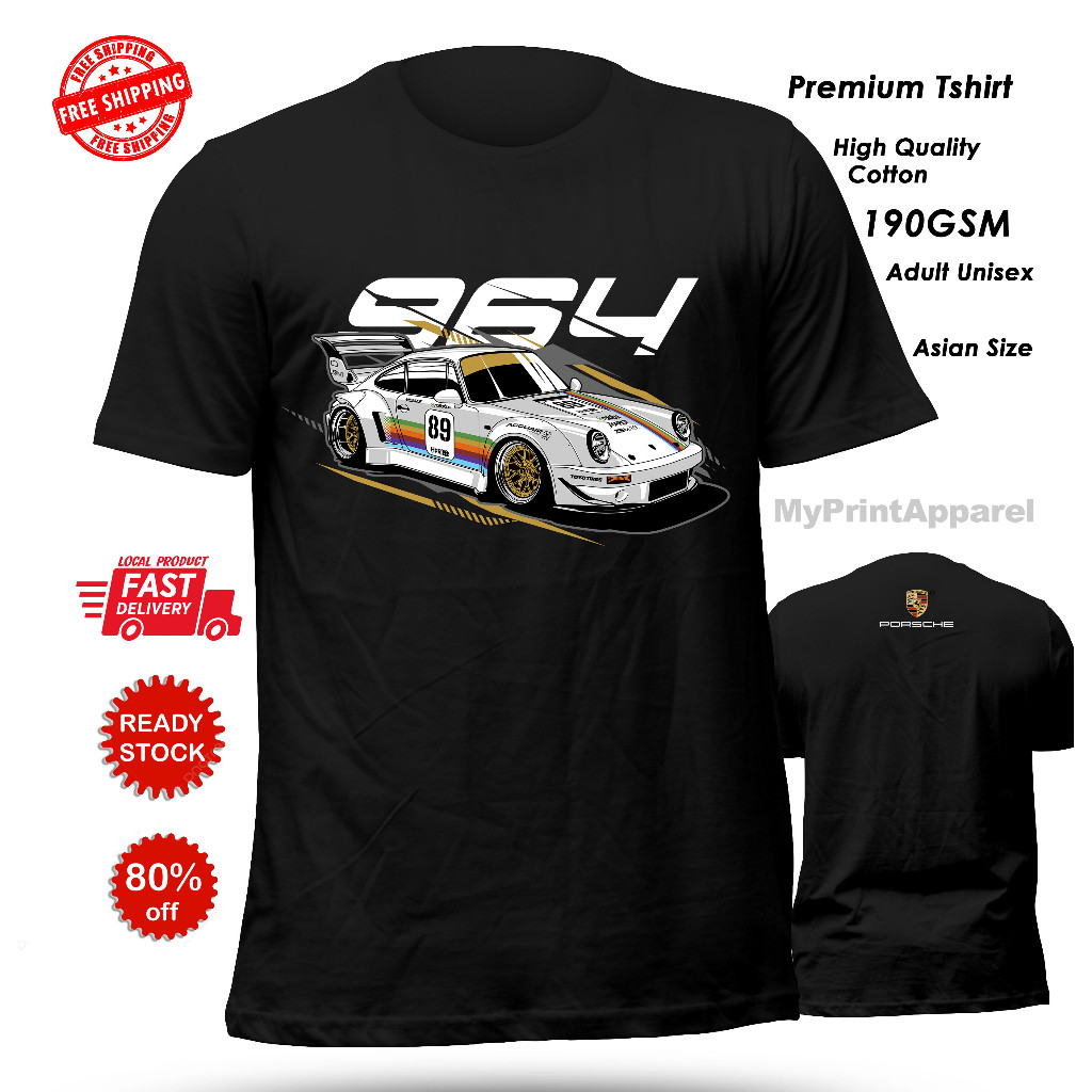 Áo thun máy tính Apple Gt Spirit Porsche 911 964 Rwb Jersey