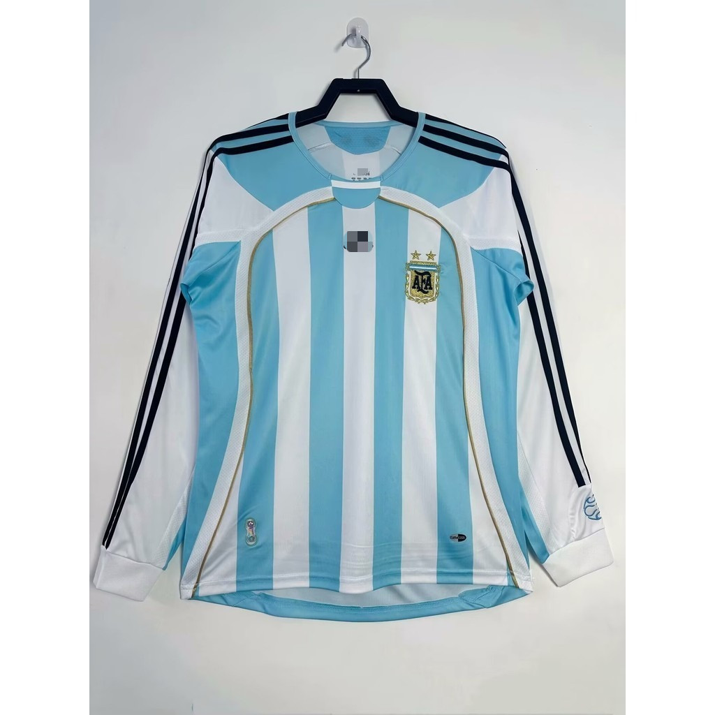 Áo bóng đá nam 2006 Argentina Home Retro AAA + Áo bóng đá dài tay chất lượng cao