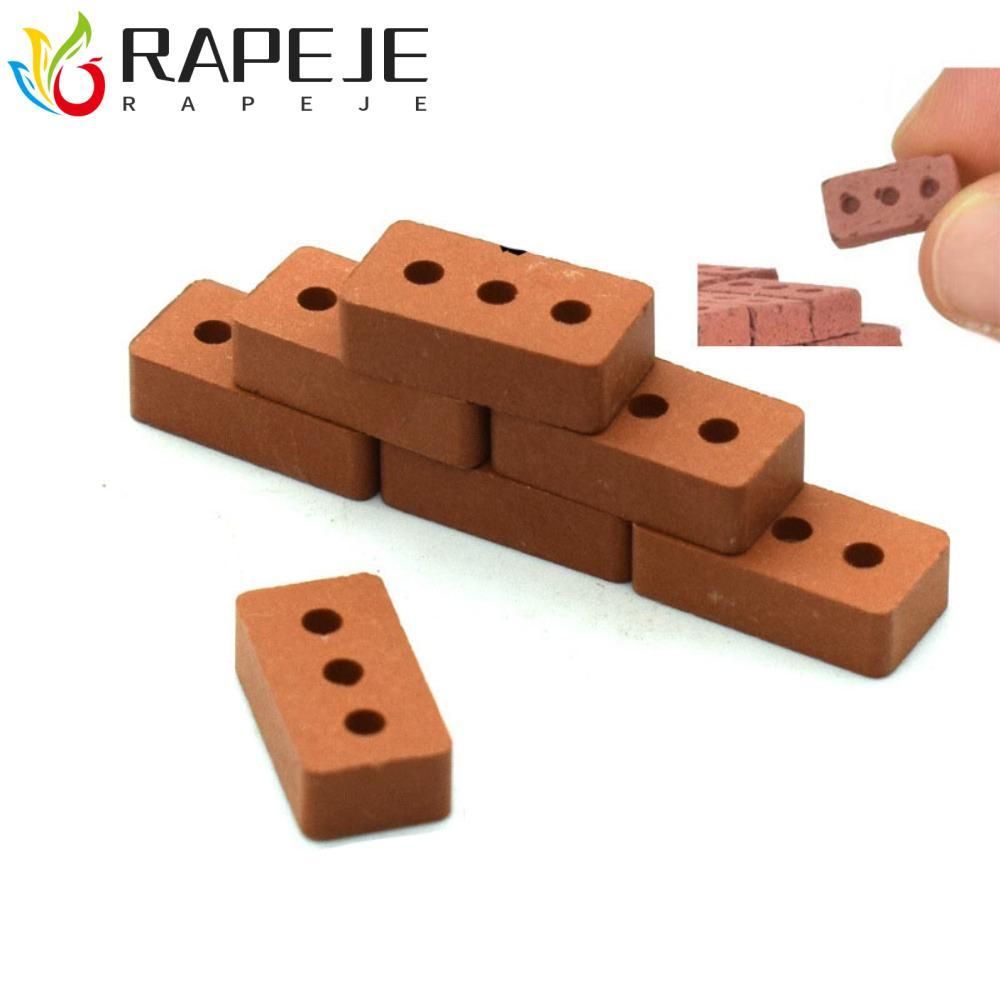 RAPEJE Mô hình gạch mini thật, Đồ chơi gạch giả DIY bền màu đỏ, Gạch mini tỷ lệ 1 / 12 Gạch nhỏ mini
