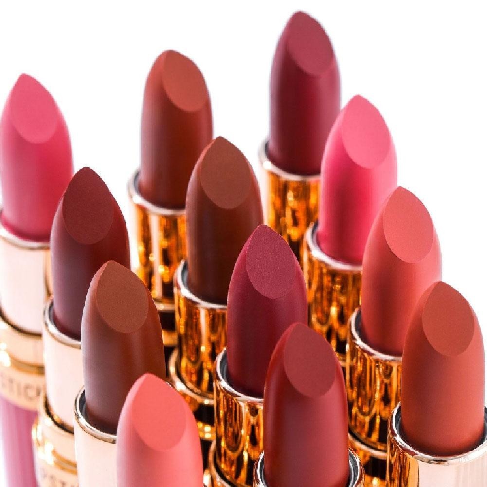 Lá Bài Matte Lipstick Set Lâu Dài Không Dễ Phai Bóng Trang Điểm Môi Mỹ Phẩm Lip To L6