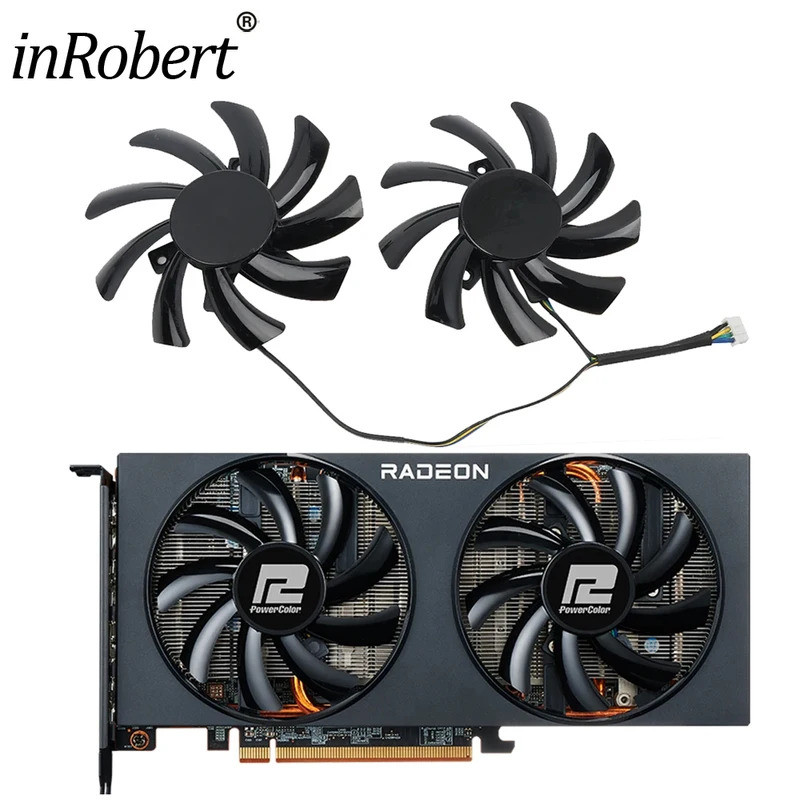 85mm T129215Quạt card đồ họa BU RX 5700 5500 XT ​Dành cho quạt làm mát Powercolor Fighter AMD RX 670