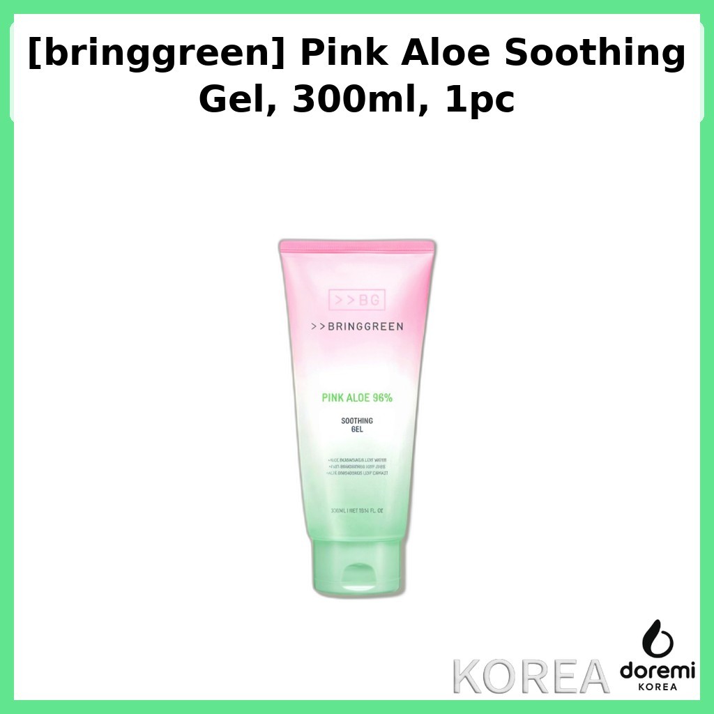 [bringgreen] Gel làm dịu lô hội hồng, 300ml, 1 cái / Gel lô hội Hàn Quốc / Công thức nhẹ / Chính hãn