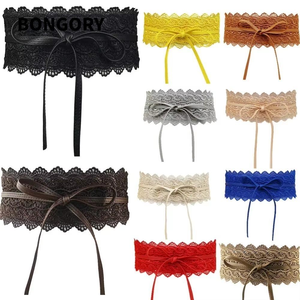Thắt lưng thắt nơ BONGORY, Thắt lưng ren mềm rộng, Phong cách Boho quấn quanh dây thắt lưng Cinched 