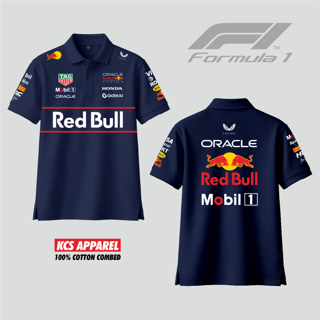 Áo polo F1 Red Bull Max Verstappen Polochirt Formula 1 Quần áo KCS chất lượng cao