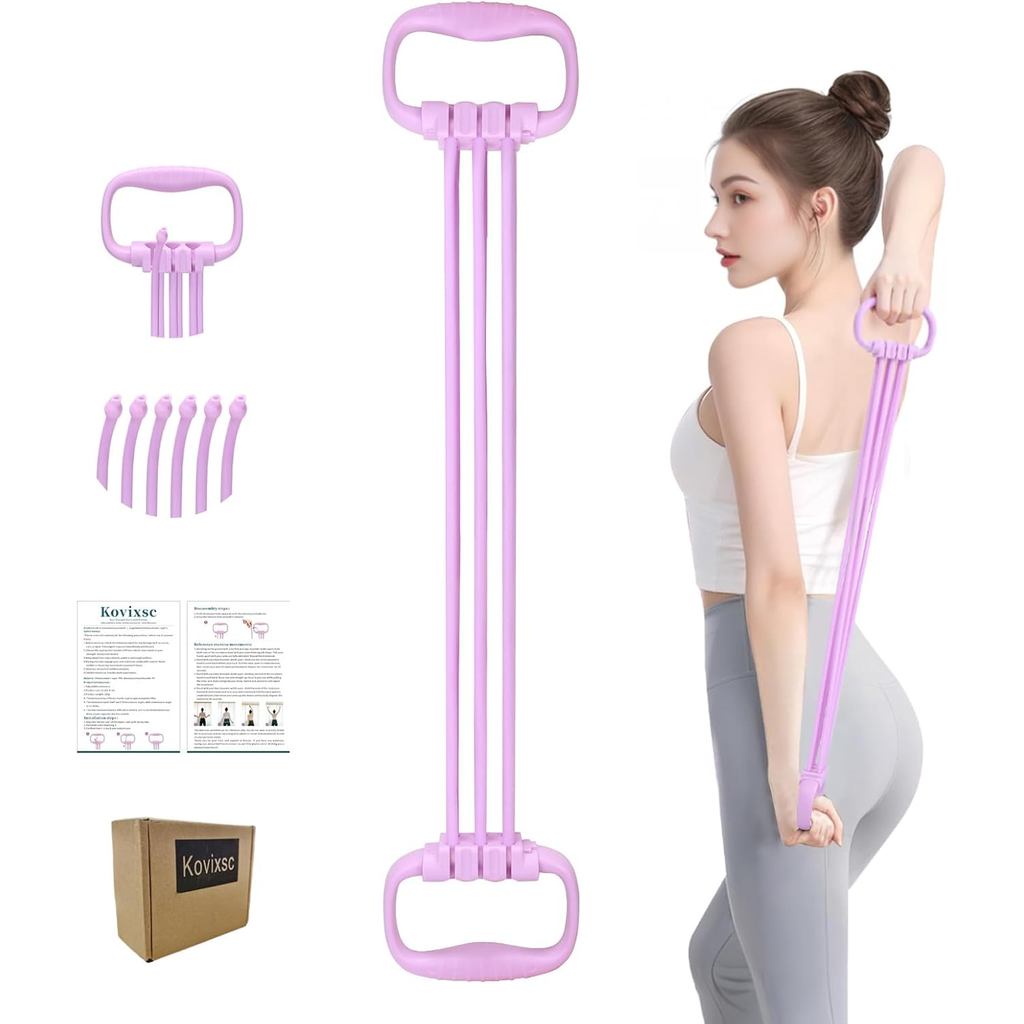 Hình 8 Dây kháng lực dành cho nữ 15-90LBS, Dây kháng lực có thể điều chỉnh có tay cầm để tập thể dục