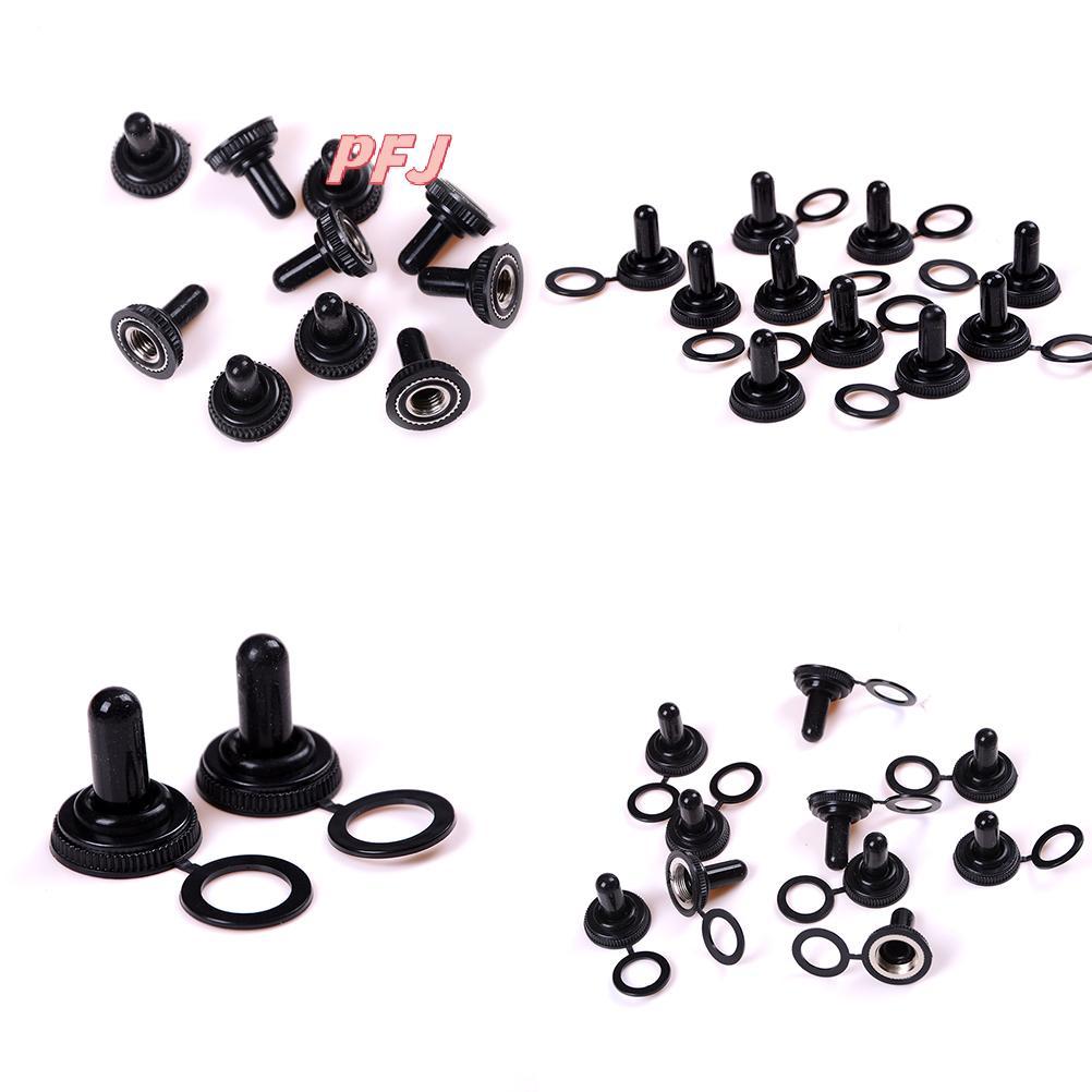 PFJ 10 Cái 12mm Dia Chuyển Đổi Công Tắc Cao Su Chống Thấm Nước Nắp Chống Thấm Nước Boot Cap Louislif