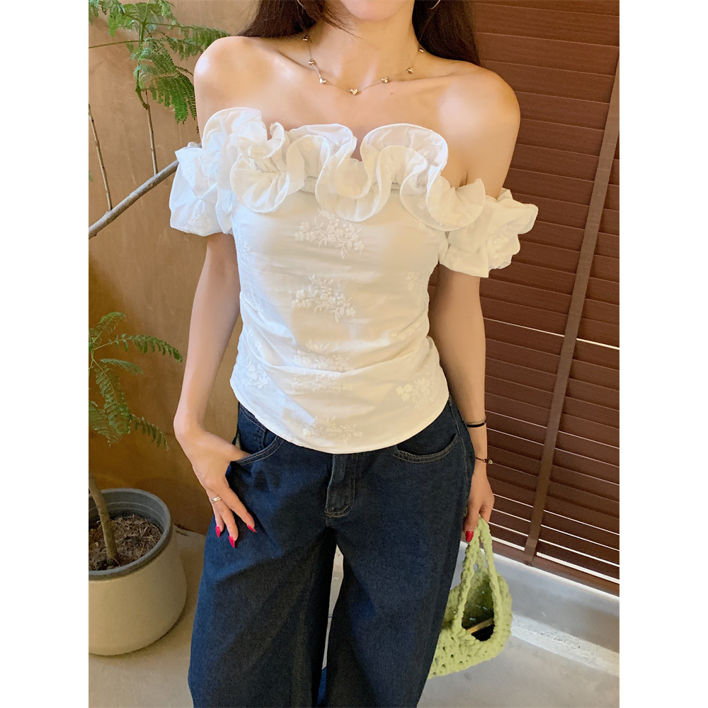 Kii Wii Áo thun ngắn lệch vai phong cách Hàn Quốc mùa hè mới dành cho nữ 260507 | BigBuy360 - bigbuy360.vn