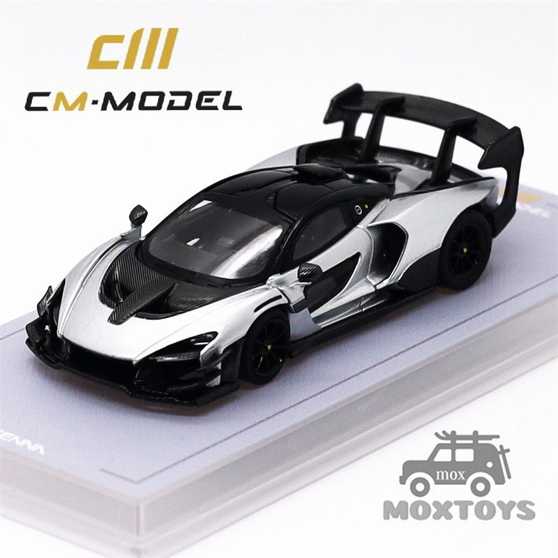 CM Model 1: 64 Xe mô hình đúc màu bạc kim loại Senna